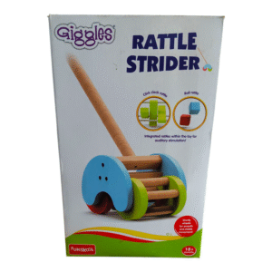 Funskool Giggles Rattle Strider Wooden,Push Along Toy, with Detachable Handle, Ideal for Toddlers, Playful Kid Toy, 18months and Above