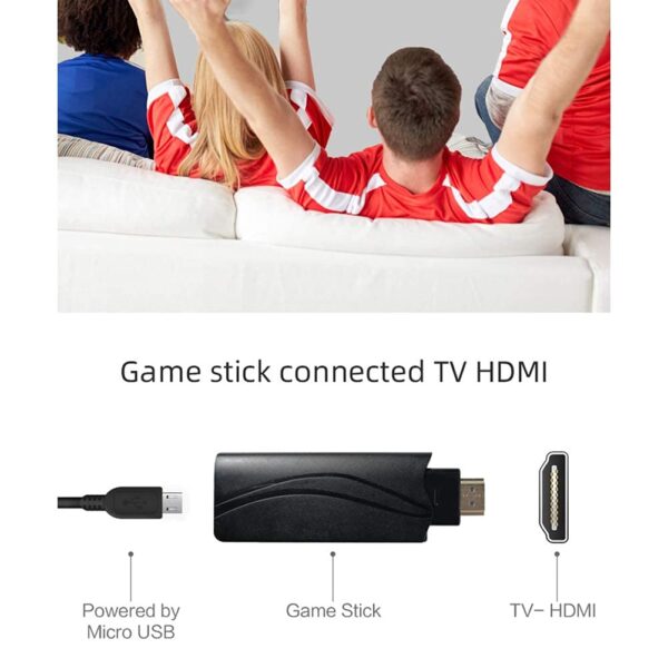 Plug and Play Wireless HD 1080p TV Video Game for Kids (8 Bit Retro Built-in Games) for up to 2 Players HDMI Game Stick Dongle (Multicolor) - Image 5