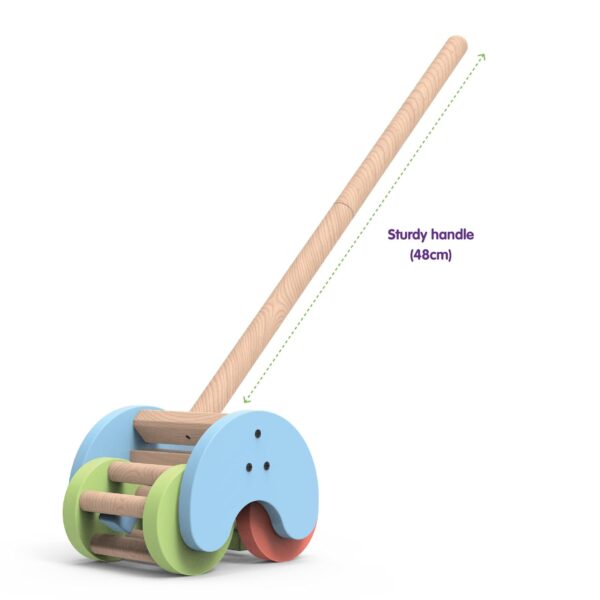 Funskool Giggles Rattle Strider Wooden,Push Along Toy, with Detachable Handle, Ideal for Toddlers, Playful Kid Toy, 18months and Above - Image 5