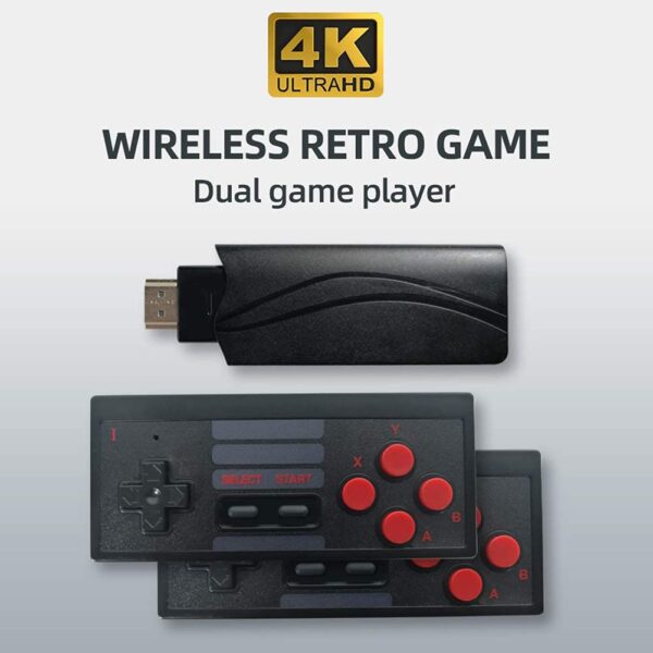 Plug and Play Wireless HD 1080p TV Video Game for Kids (8 Bit Retro Built-in Games) for up to 2 Players HDMI Game Stick Dongle (Multicolor) - Image 3