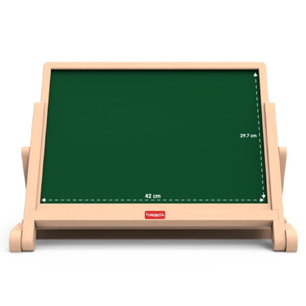 Giggles Funskool Draw N Write Desktop Slate, 4in1 Double Sided Chalk Board for Kids, Alphabet & Numbers, Encourages Learning & Development, Preschool Activity Set, Gift Set for Kid, Ages 3+ Years - Image 6