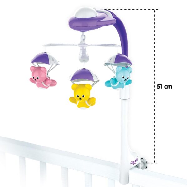 Funskool Giggles Bear Melody Crib Mobile, Bears in Parachute, Cot Mobile, Visual and Audtory Senses, New Born Babies, Soothing Melody,Multicolor - Image 6