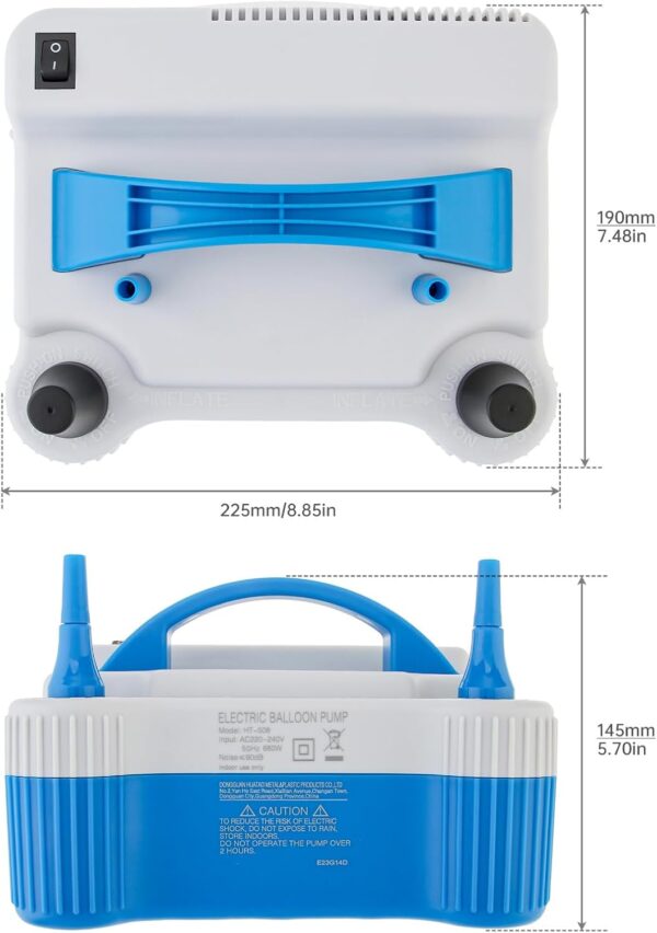 Portable Dual Nozzle Heavy Blue White 110V 700W Electric Balloon Blower Pump, Electric Household Balloon Inflator Air Pump Blower for Birthday, Wedding Decoration - Image 6