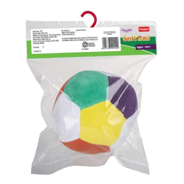 Funskool Giggles - Soft Ball , Stuffed soft toy,Multicolor, 6 months & above, Infant and Preschool Toys - Image 5