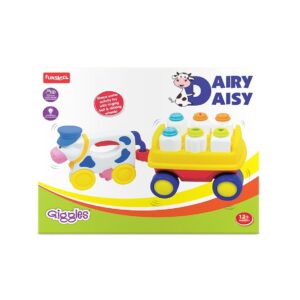 Giggles - Dairy Daisy, Shape Sorting Pull Along Toy, Features Shapes, Rattling Sound, Colours, 6 Months & Above, Infant and Preschool Toys