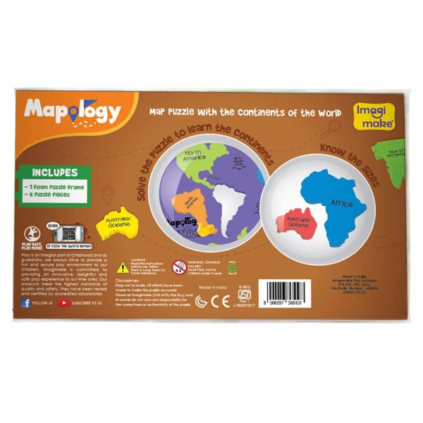 Imagimake Mapology Continents - Educational Toy and Learning Aid for Boys and Girls - Map Puzzle, Kid - Image 3