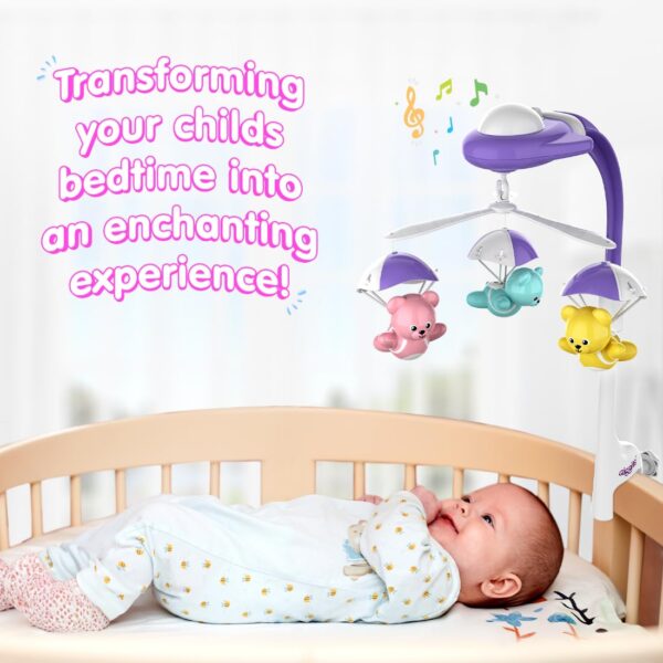 Funskool Giggles Bear Melody Crib Mobile, Bears in Parachute, Cot Mobile, Visual and Audtory Senses, New Born Babies, Soothing Melody,Multicolor - Image 3