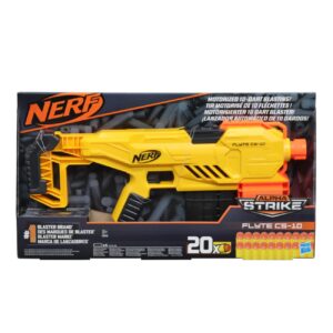 Nerf Alpha Strike Flyte Cs-10 Motorized Blaster, 20 Official Nerf Darts, Toys for Kids, Teens & Adults, Outdoor Toys, (YELLOW)