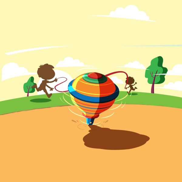 Funskool Games, Spinning top, Spin and Win, Traditional Outdoor Games of India, 2 Traditional Wooden Spinning top, Outdoor and Indoor Toy, Toys for Kids, 1-2 Players, Ages 6 and Above,Multicolor - Image 5