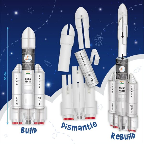 Imagimake Mapology Chandrayaan | ISRO Rocket Model & Satellite | Astronaut Toy | Educational Toys for Kids 5+Years | 3D Puzzles | Gifts for 5 Year Old Boy & Girl|Multicolor - Image 3