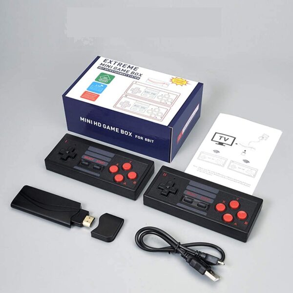 Plug and Play Wireless HD 1080p TV Video Game for Kids (8 Bit Retro Built-in Games) for up to 2 Players HDMI Game Stick Dongle (Multicolor)
