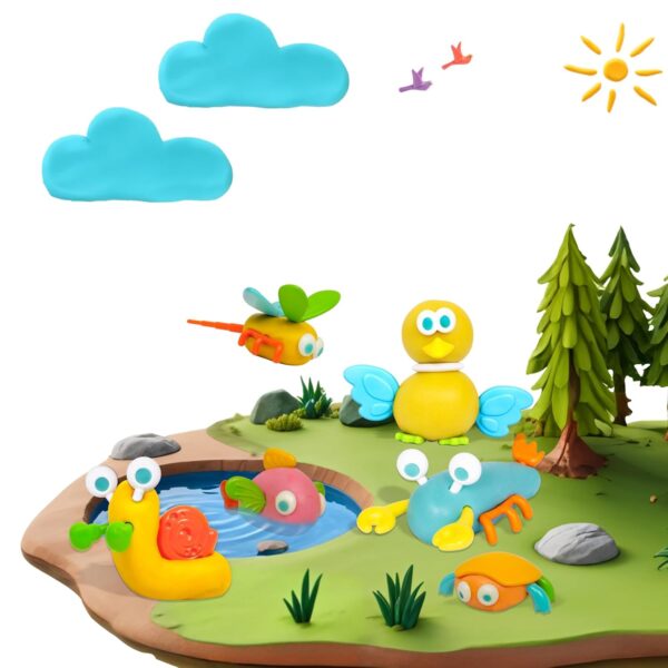 Fundough Funskool Pond Friends, Play Set for Kid, 4 Colorful Tubs of 75g Each (300g Total), Learning, Fun & Engaging Activity,Multicolor, Gift Set for Kids, Age 3+ Years - Image 12