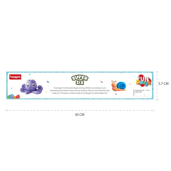 Funskool Fundough Super Six, 6 tubs of Dough, 50 grams each, Toys for Kids, Shaping, Sculpting, 3 Years and Above,Multicolor - Image 3