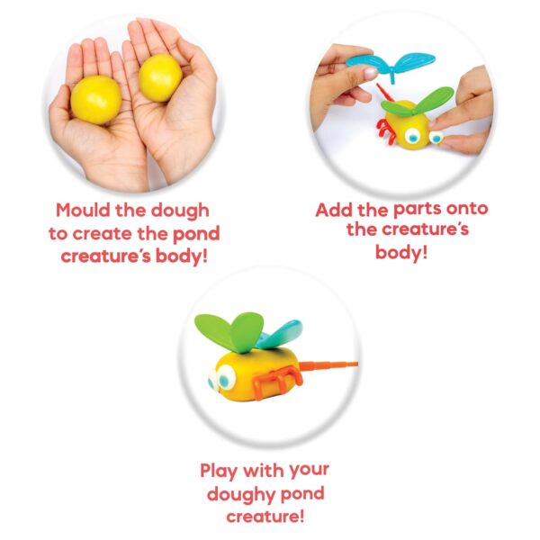 Fundough Funskool Pond Friends, Play Set for Kid, 4 Colorful Tubs of 75g Each (300g Total), Learning, Fun & Engaging Activity,Multicolor, Gift Set for Kids, Age 3+ Years - Image 4