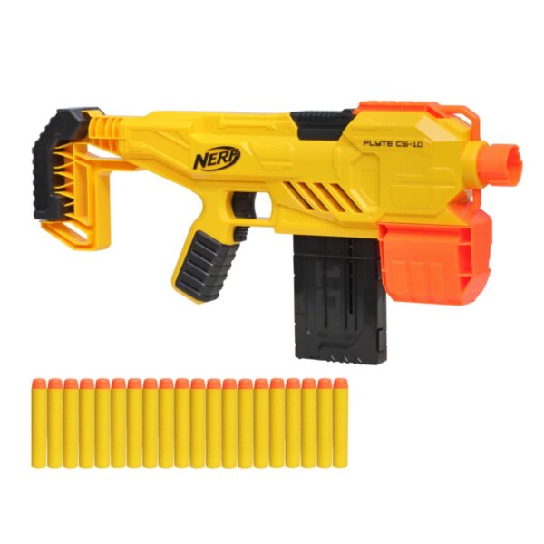 Nerf Alpha Strike Flyte Cs-10 Motorized Blaster, 20 Official Nerf Darts, Toys for Kids, Teens & Adults, Outdoor Toys, (YELLOW) - Image 2