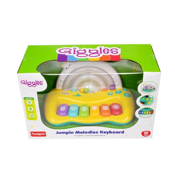 Giggles Funskool Jumpin Melody Keyboard, Musical Toy for Kids With 6 Colorful Keys, Encourages Learning & Development, Fun Activity for Babies, Gift Set for Kid, Age 18+ Months - Image 5