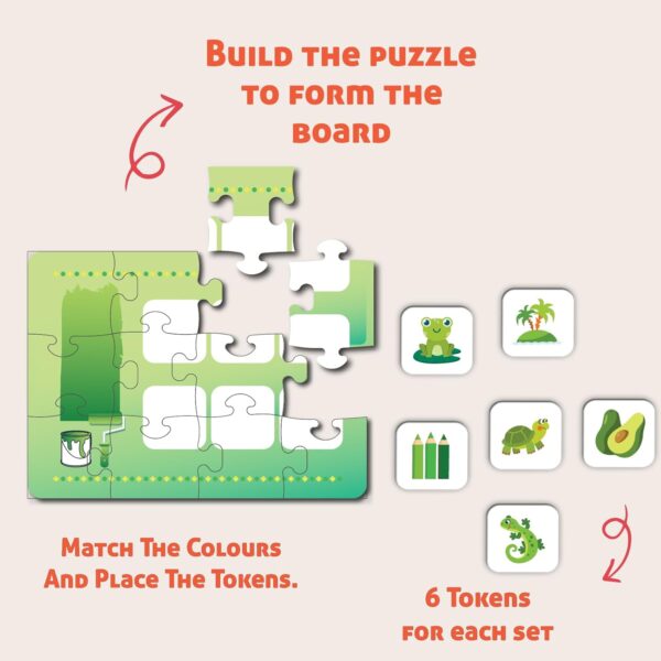 Play & Learn Funskool Colours 6in1 Matching Jigsaw Puzzle Game for Kids, 6x12 Pieces, Educational, Learning & Development, Fun Activity Toy for Childrens, Gift Set for Kid, Age 4+ Years - Image 4