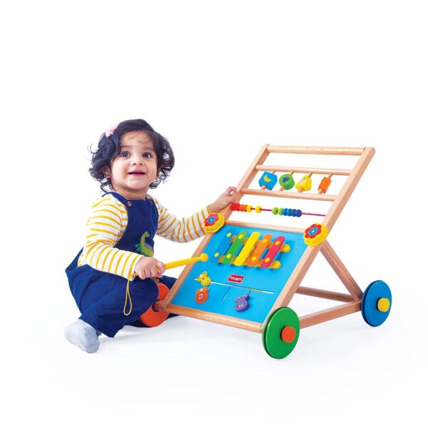Giggles Funskool Activity Walker for Baby, Learning Toy for Kids with Xylophone, Animal Maze, Counting Beads & Shape Spinner, Build Motor Skill & Encourage Walking, Gift for Infants, Ages 9+ Months - Image 2