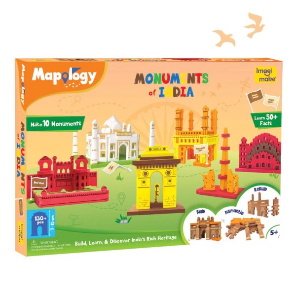Imagimake Mapology Monuments of India - Construction Set - Make 10 Monuments - Educational Toy for Boys & Girls Above 5 Years Kids (Multicolour) (10 Pieces) - Image 4