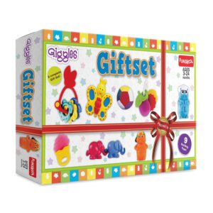 Giggles - Baby's Best Friend, Ideal Gift Pack for Infants, 3 pcs Set, Teethers and Rattles, Multicolor Baby Toy Gift Set for New Born, 4 Months and Above