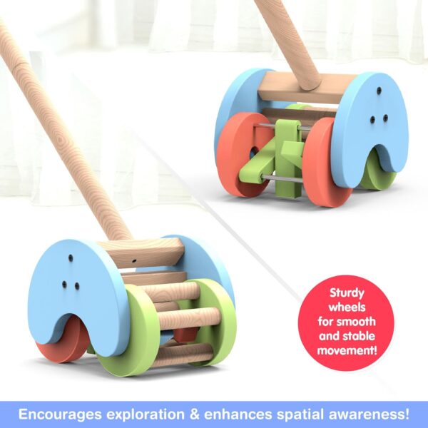 Funskool Giggles Rattle Strider Wooden,Push Along Toy, with Detachable Handle, Ideal for Toddlers, Playful Kid Toy, 18months and Above - Image 3