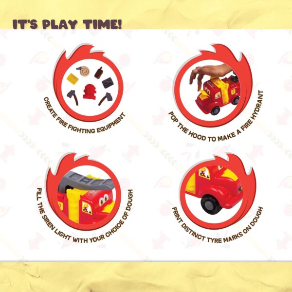 Funskool Fundough Playset Fire Rescue, Pretend playset, Multicolour, Dough, Toy, Shaping, Sculpting, 3 Years and Above - Image 4