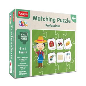 Play & Learn Funskool Profession 6in1 Matching Jigsaw Puzzle Game for Kids, 6x12 Pieces, Educational, Learning & Development, Fun Activity Toy for Childrens, Gift Set for Kid, Age 4+ Years