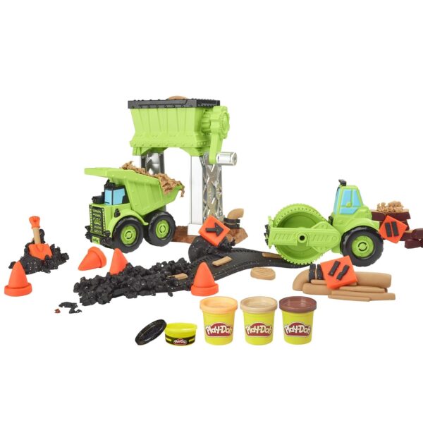 Play-Doh Wheels Gravel Yard Construction Toy With Non-Toxic Pavement Buildin' Compound Plus 3 Additional Colors,Multicolor - Image 3