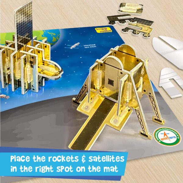 Imagimake Mapology Chandrayaan | ISRO Rocket Model & Satellite | Astronaut Toy | Educational Toys for Kids 5+Years | 3D Puzzles | Gifts for 5 Year Old Boy & Girl|Multicolor - Image 5