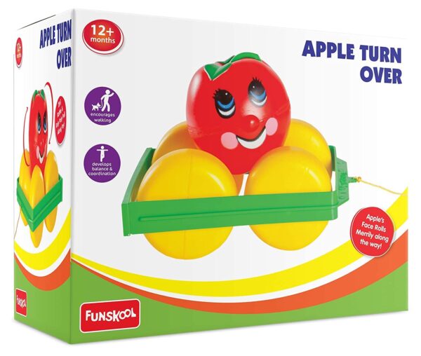 Giggles Funskool, Apple Turnover, Pull Along Toy, Encourages Walking, Rattling Sound, 12 Months & Above, Infant and Preschool Toys - Image 3