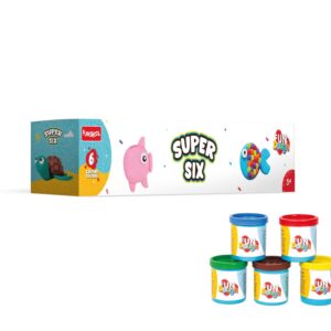 Funskool Fundough Super Six, 6 tubs of Dough, 50 grams each, Toys for Kids, Shaping, Sculpting, 3 Years and Above,Multicolor