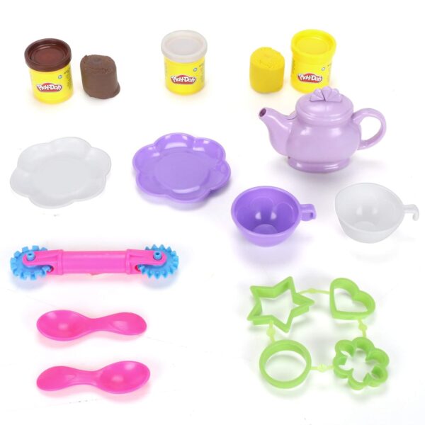 PLAY-DOH Tea for Two Playset for Kids 3 Years and Up with 3 Non-Toxic Colors - Image 3