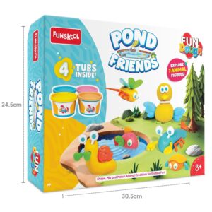 Fundough Funskool Pond Friends, Play Set for Kid, 4 Colorful Tubs of 75g Each (300g Total), Learning, Fun & Engaging Activity,Multicolor, Gift Set for Kids, Age 3+ Years