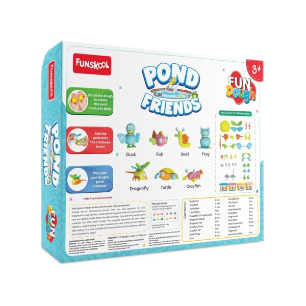Fundough Funskool Pond Friends, Play Set for Kid, 4 Colorful Tubs of 75g Each (300g Total), Learning, Fun & Engaging Activity,Multicolor, Gift Set for Kids, Age 3+ Years - Image 6