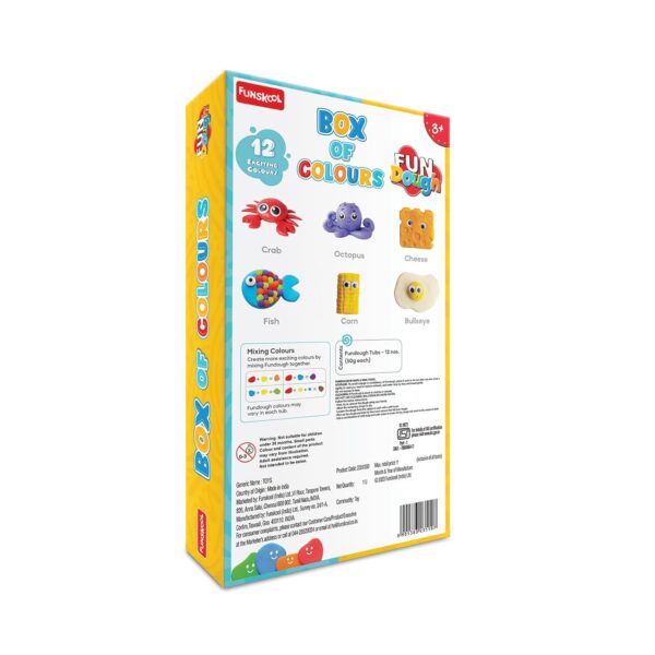 Funskool-Fundough Compound Box of Colours, 600gms, (12×50 GMS) Multicolour, Dough, Toy, Shaping, Sculpting, 3 Years - Image 2