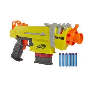 Nerf Fortnite SMG-L Motorised Dart Blaster – Includes 3 Targets – Comes with 6-Dart Clip and 6 Official Nerf Elite Darts, Multicolor (E8890)