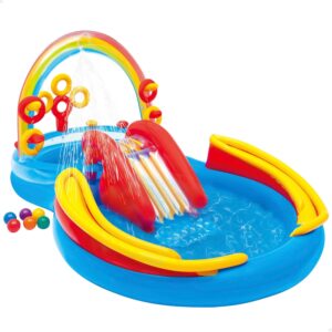 Intex Inflatable Rainbow Ring Water Play Centre, Multicolor | Best Birthday Gift for Kids