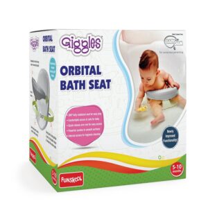Giggles Funskool Orbital Bath Seat for Newborn Babies, Infants & Toddlers, with Pop-Up Waterproof Suction Pads, 360 Degree Rotation, Water Play Activity Toy, Gift Set for Kids, Age 5+ Months