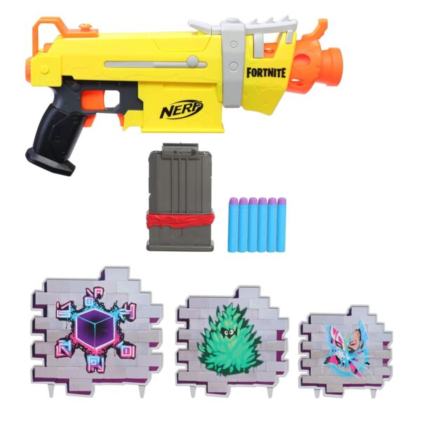 Nerf Fortnite SMG-L Motorised Dart Blaster – Includes 3 Targets – Comes with 6-Dart Clip and 6 Official Nerf Elite Darts, Multicolor (E8890) - Image 3