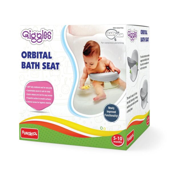 Giggles Funskool Orbital Bath Seat for Newborn Babies, Infants & Toddlers, with Pop-Up Waterproof Suction Pads, 360 Degree Rotation, Water Play Activity Toy, Gift Set for Kids, Age 5+ Months - Image 5