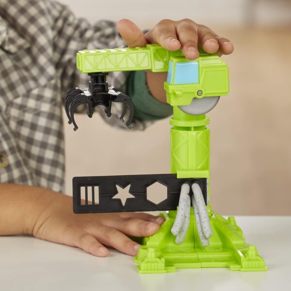 Play-Doh Kid Wheels Crane And Forklift Construction Toys With Non-Toxic Cement Buildin' Compound Plus 2 Additional Colors,Multicolor - Image 6