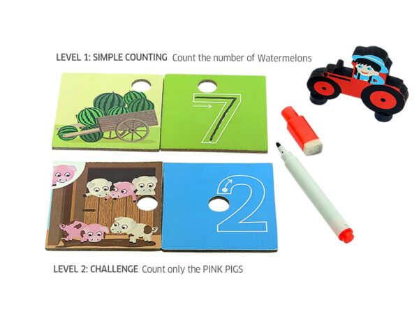 Chalk and Chuckles Clever Counting Numbers 2 Pieces Puzzle for Kids Age 3-5 Years, Montessori Early Educational Pre School Toys - Image 3