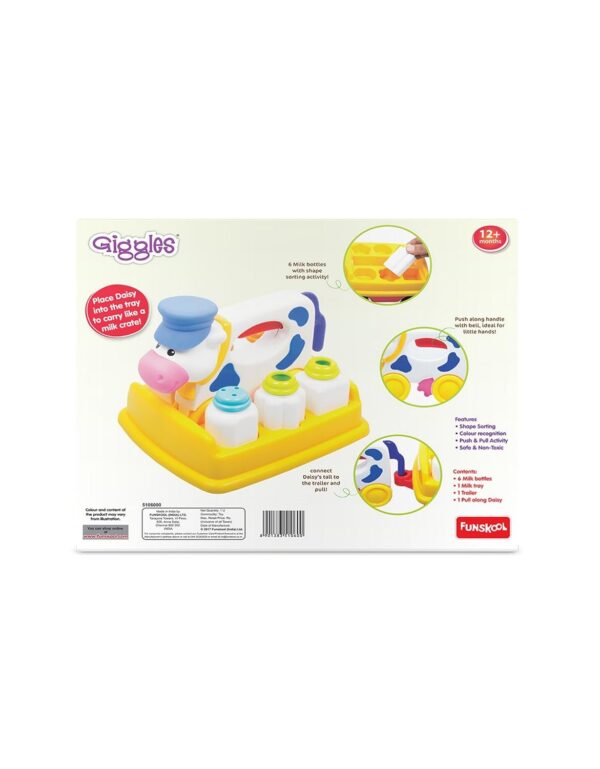 Giggles - Dairy Daisy, Shape Sorting Pull Along Toy, Features Shapes, Rattling Sound, Colours, 6 Months & Above, Infant and Preschool Toys - Image 5