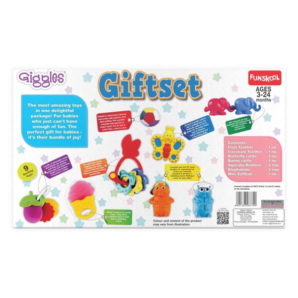 Giggles - Baby's Best Friend, Ideal Gift Pack for Infants, 3 pcs Set, Teethers and Rattles, Multicolor Baby Toy Gift Set for New Born, 4 Months and Above - Image 2