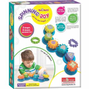 Toymate Spinning Joy - A Shape ‘N’ Spin Gear Sorter. A Developmental Activity Toy for Kids Ages 2-4+. Toddlers Sortering Game with Multiple Colors and Shapes.
