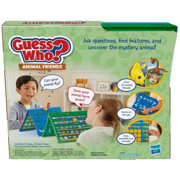 Hasbro Guess Who Animal Friends Board Game for Kids Ages 6+, Guess Who? Game with Animals, Includes 2 Double-Sided Animal Sheets - Image 2