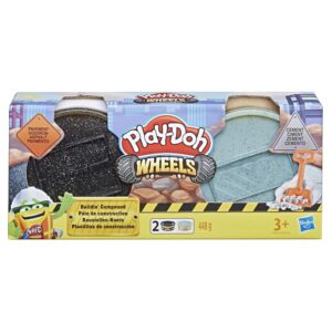 PLAY-DOH Wheels Cement and Pavement Buildin' Compound 2-Pack of 8-Ounce Cans, Ages 3 and Up