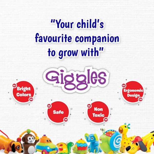 Giggles - Baby's Best Friend, Ideal Gift Pack for Infants, 3 pcs Set, Teethers and Rattles, Multicolor Baby Toy Gift Set for New Born, 4 Months and Above - Image 6