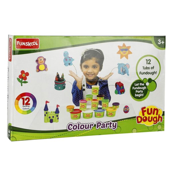 Funskool Fundough Colour Party Box, 12 Tubs (Multicolour)