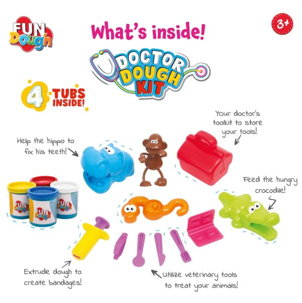Fundough - Doctor Dough Kit, Shaping and Sculpting Playset, 3years +, Multicolor - Image 3